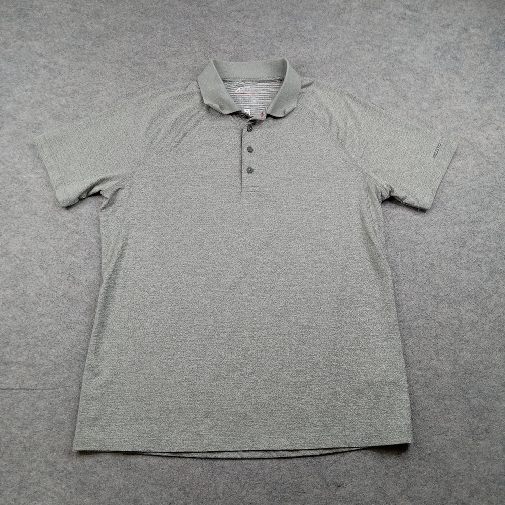 Musto Polo Shirt Mens Medium Gray Solid Sailing Performance Stretch Top